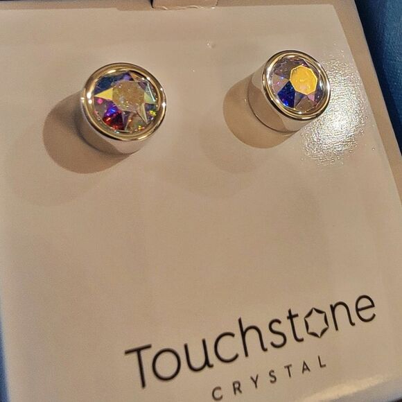 #Touchstone Crystal #AuroreBoreale Ice Earrings Rhodium Plated #NIB #NWT - Picture 5 of 5